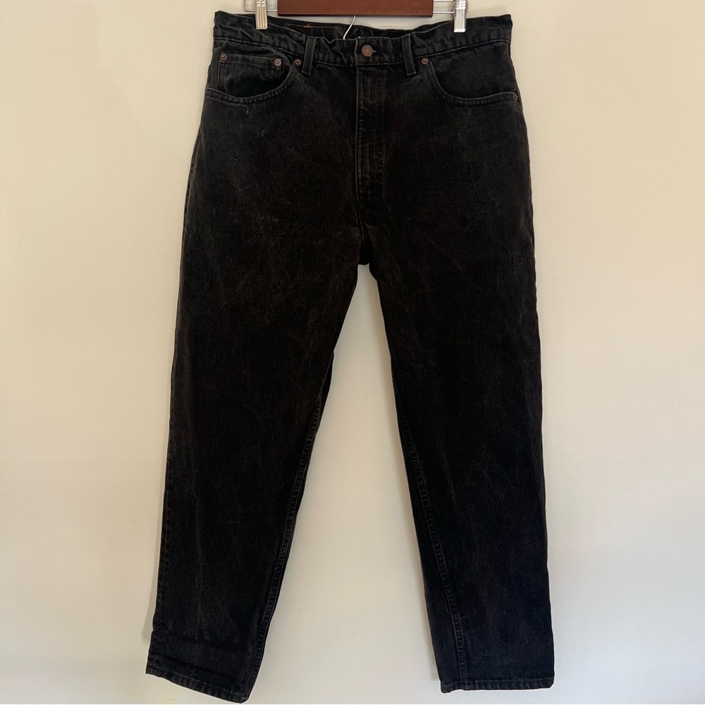 Levi’s 550 Relaxed Fit Tapered Leg Size 38/30 Vintage 90’s Black Denim Jeans - Picture 12 of 12